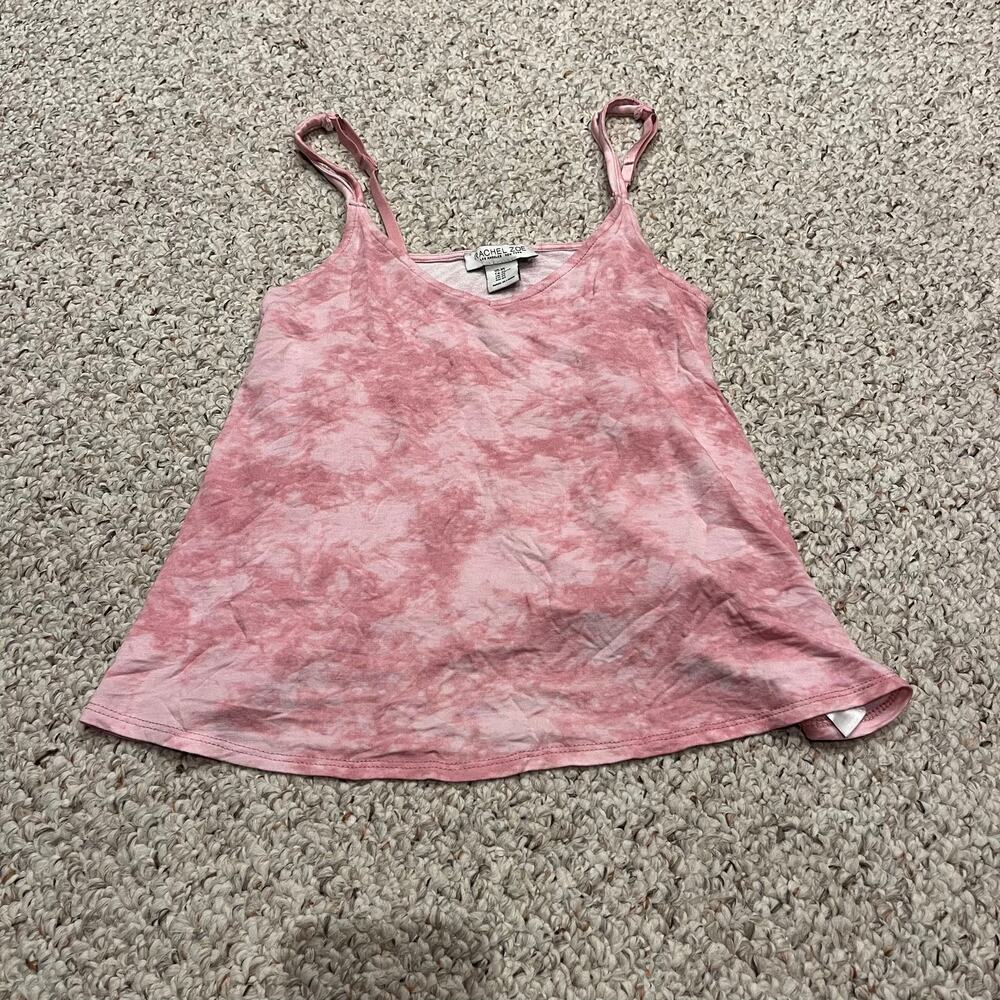 Rachel Zoe Tie Dye Camisole Tank Top XS Pink Feminine Flowy Comfort Casual